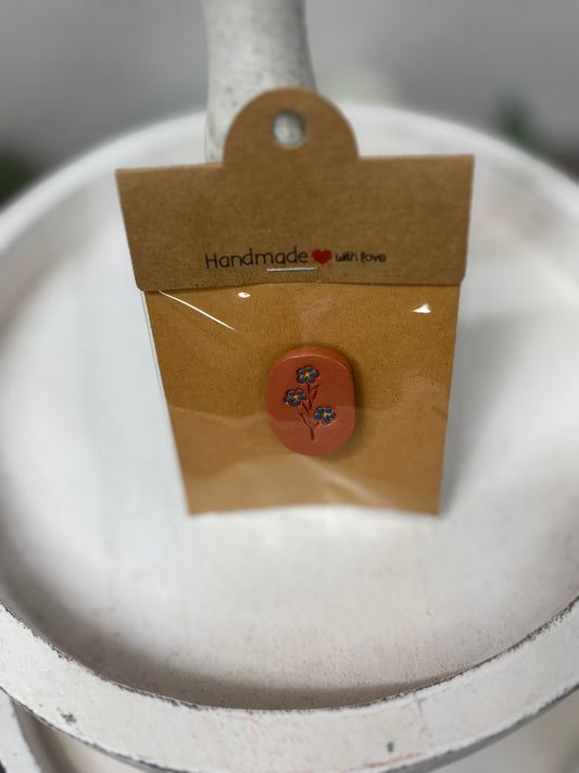 Terra cotta oval magnet