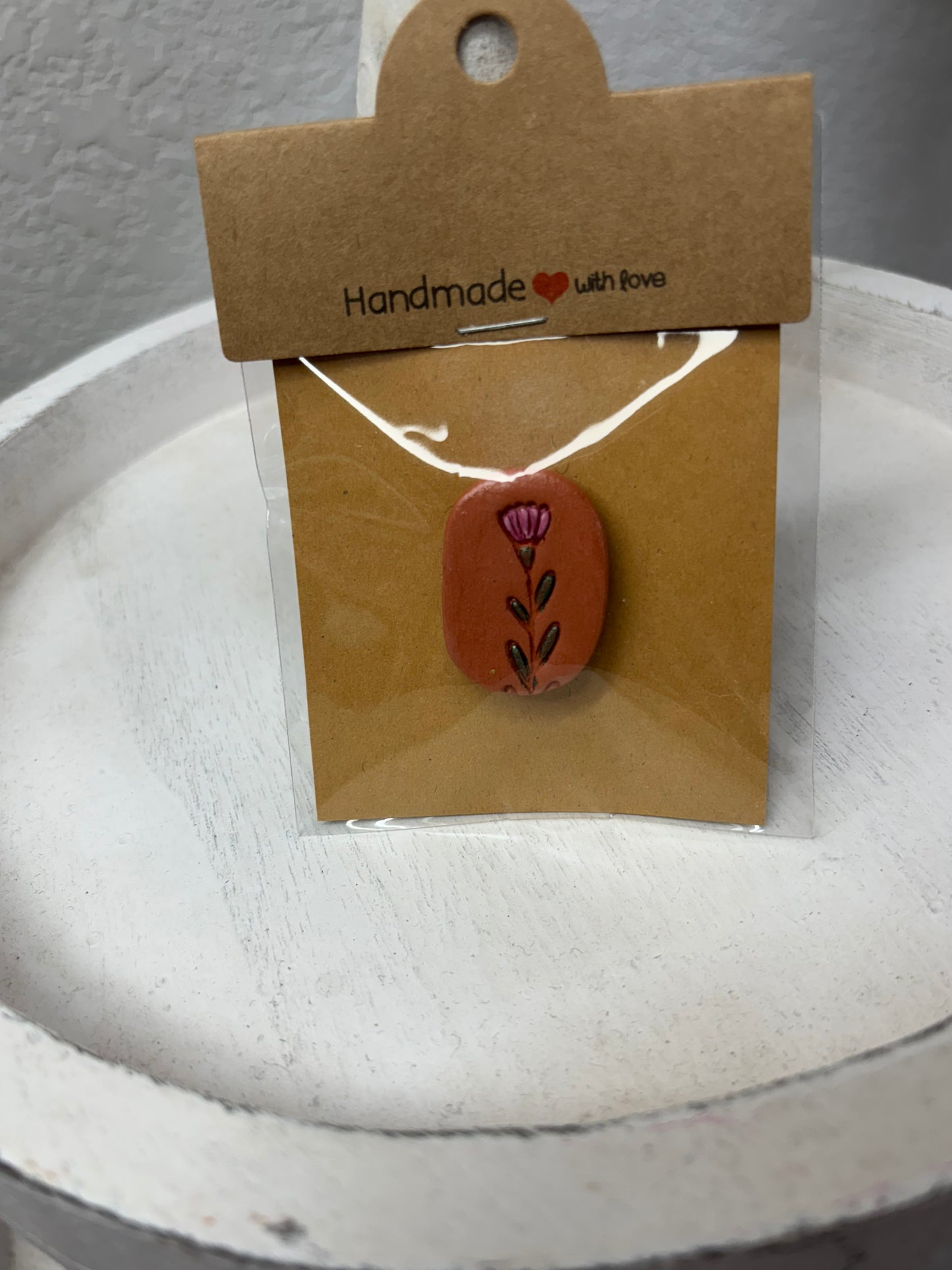 Terra cotta oval magnet
