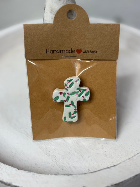 White Clay Cross Magnets