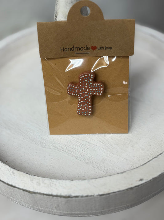 Cross Terra Cotta Magnets
