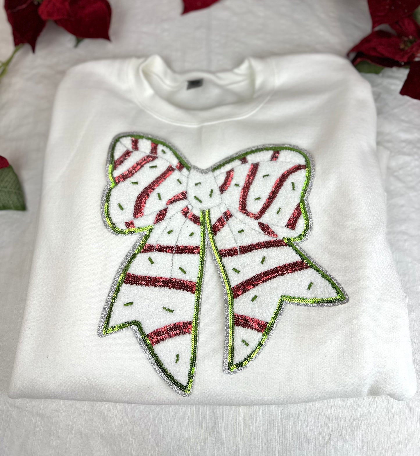 Zebra Cake Christmas Bow Sweatshirt