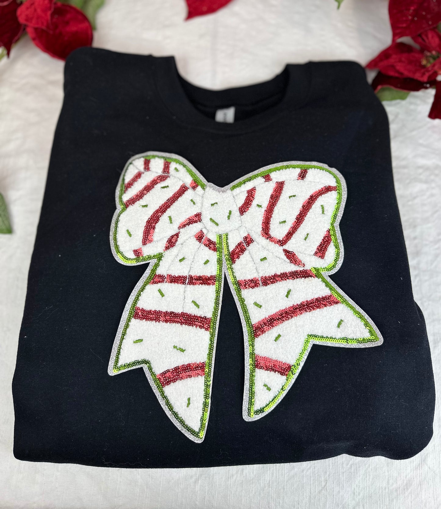 Zebra Cake Christmas Bow Sweatshirt