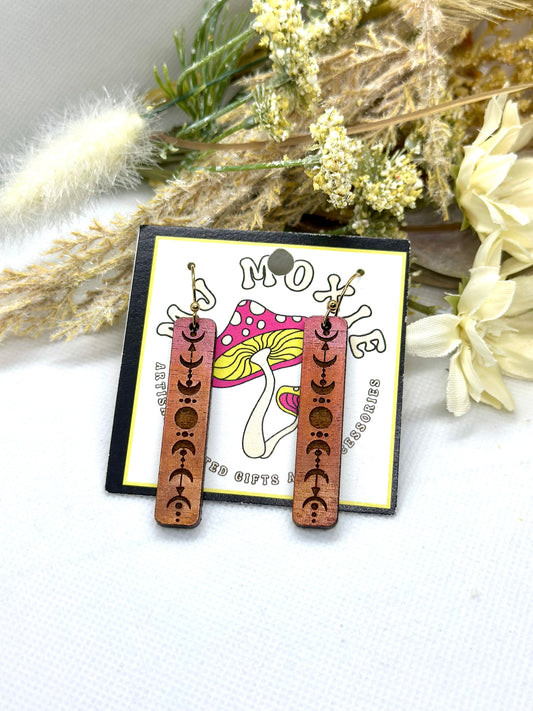 Painted Wooden Dangle Earrings