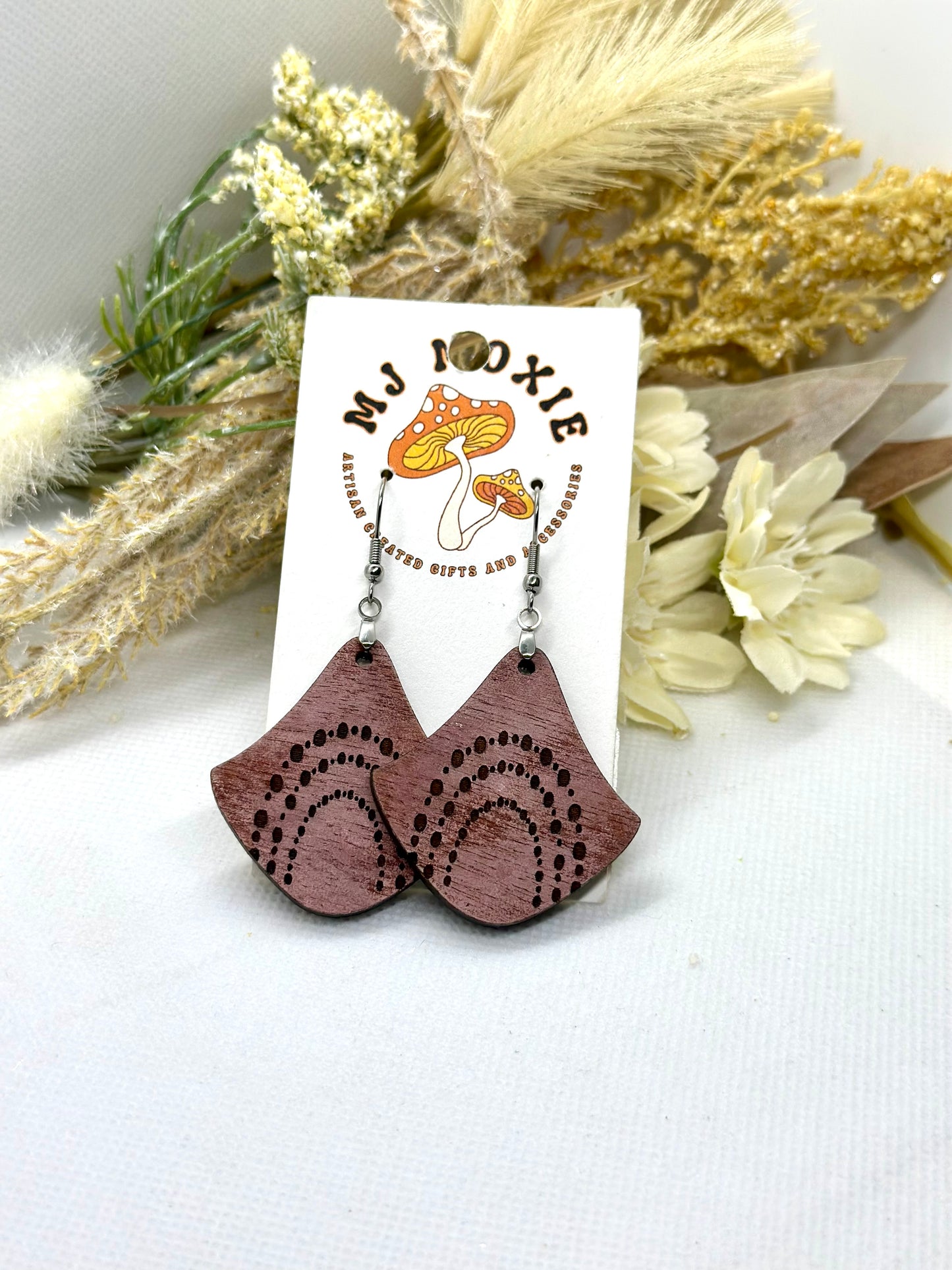 Painted Wooden Dangle Earrings