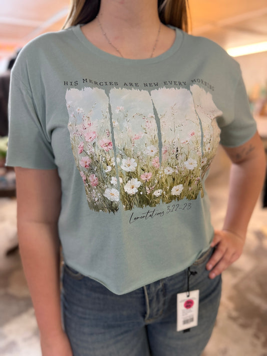 His Mercies Crop Tee
