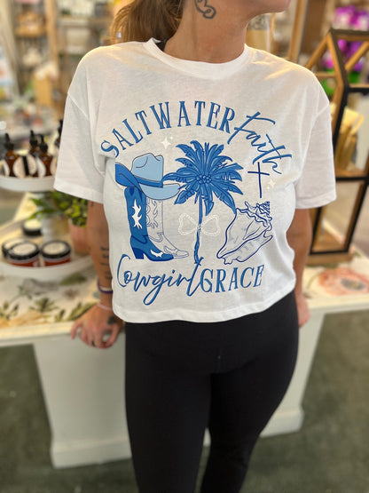 Salt water faith crop top