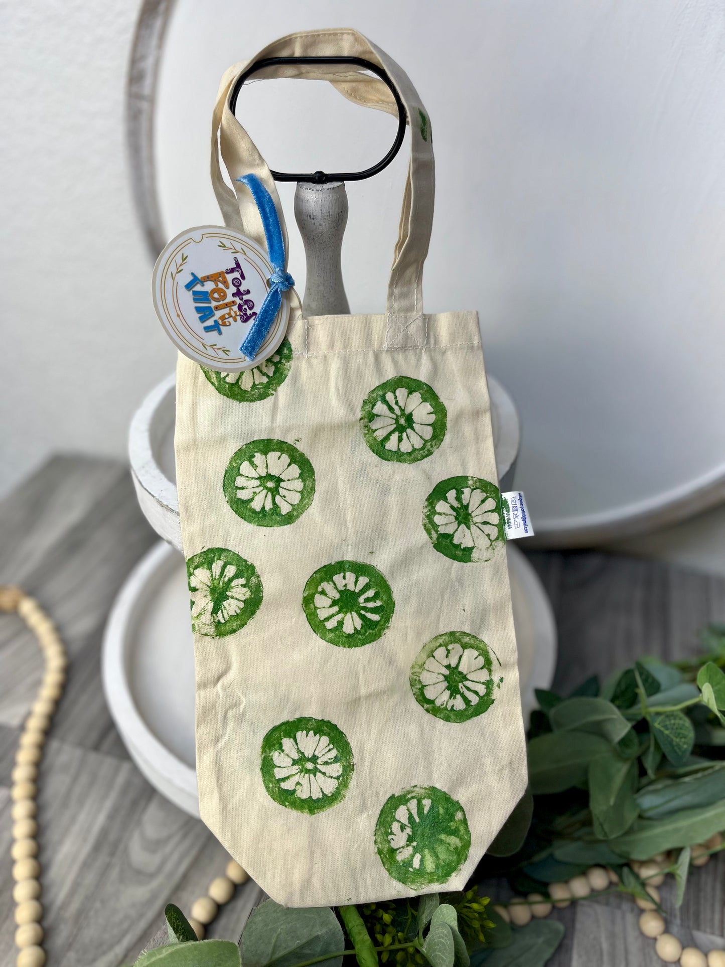 Handpainted Wine Tote