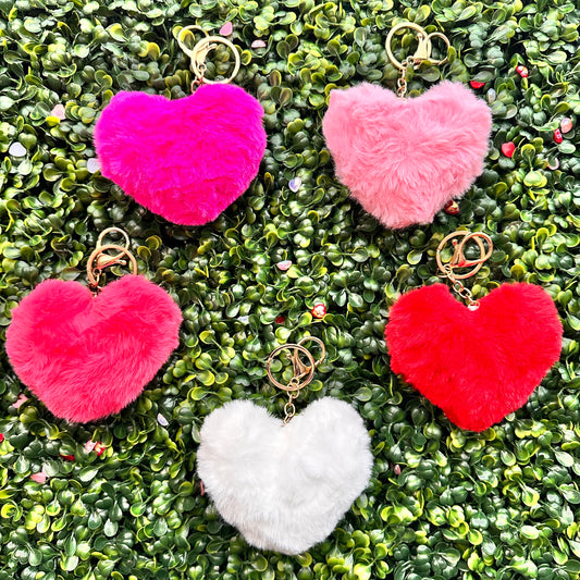 Heart Poofie Keychains