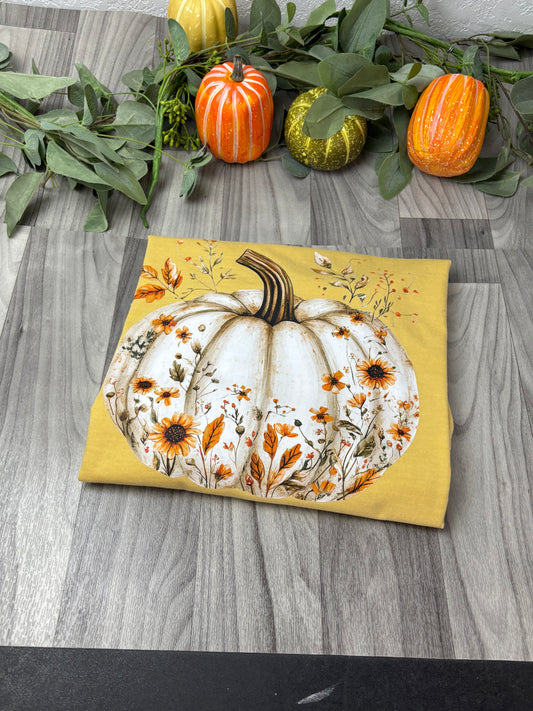 Autumn Pumpkin Floral Tee