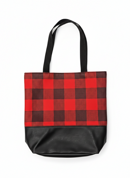 Red Gingham Tote Bags