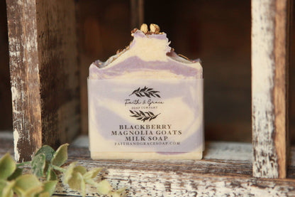 Blackberry Magnolia Goat Milk Cold Process Bar Soap 4 oz.