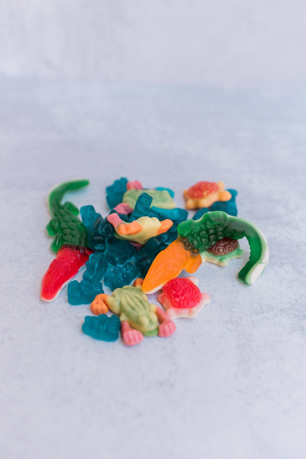 The Swamp Mix– Frogs, Gators, Turtles & Blue “Water” gummies