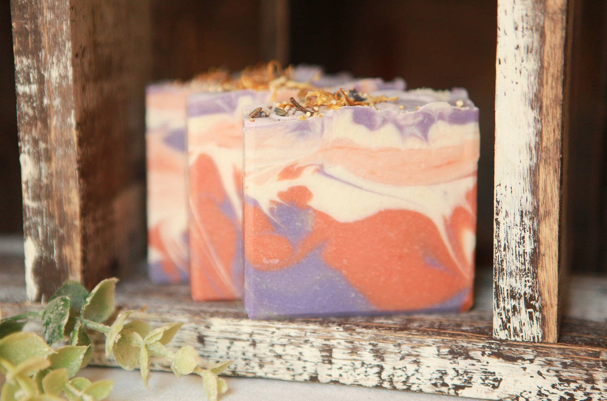 Lavender and Apricot Cold Process Bar Soap, 4 oz.