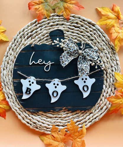 Hey Boo Pumpkin Door Hanger