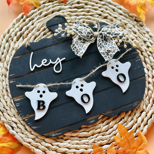 Hey Boo Pumpkin Door Hanger