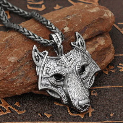 Viking Wolf Head Necklace
