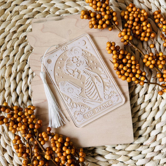 Messy Bun Skeleton Tarot Bookmark