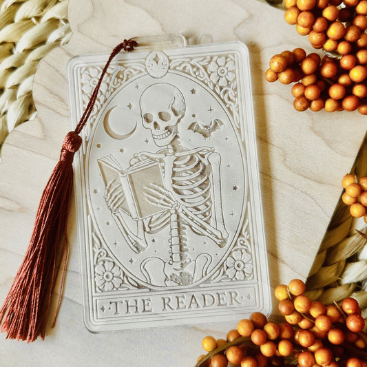 The Reader Skeleton Bookmark